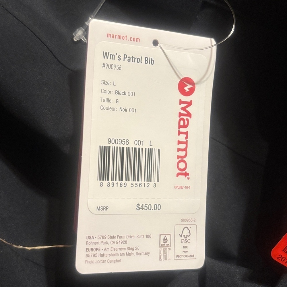 Marmot Women's Patrol Gore-Tex Bibs Ski Pants Size L Waterproof Black $450 New - Picture 3 of 6